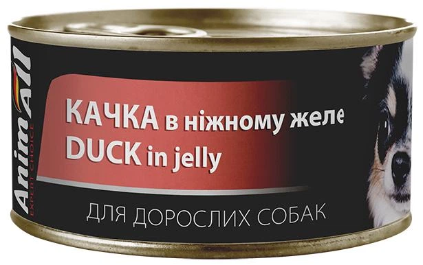 Animall вологий корм для собак Качка в ніжному желе 85г