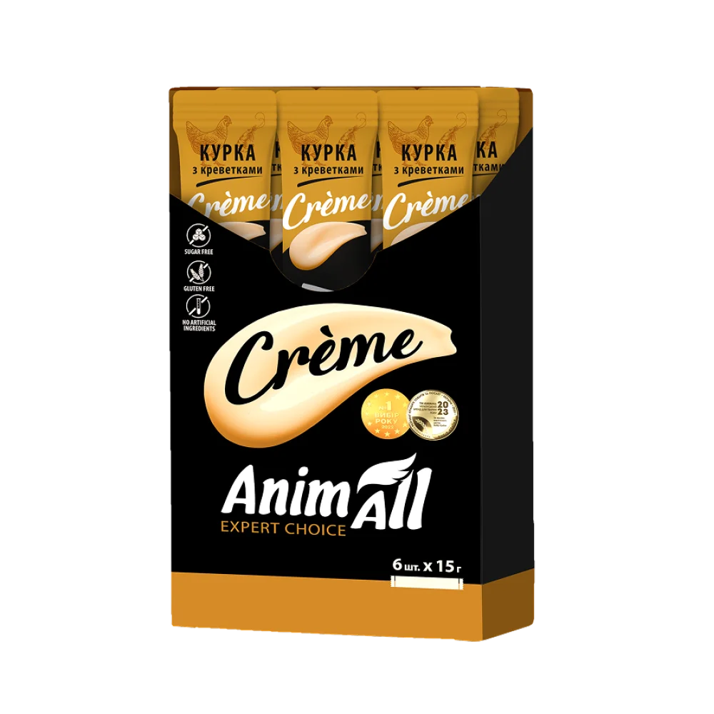 AnimAll Сrme для котів зі смаком курки з креветками, 15 г 1 шт