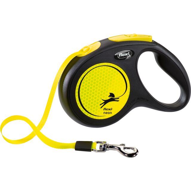 Рулетка Flexi для собак NEON стрічка чорний 5м
