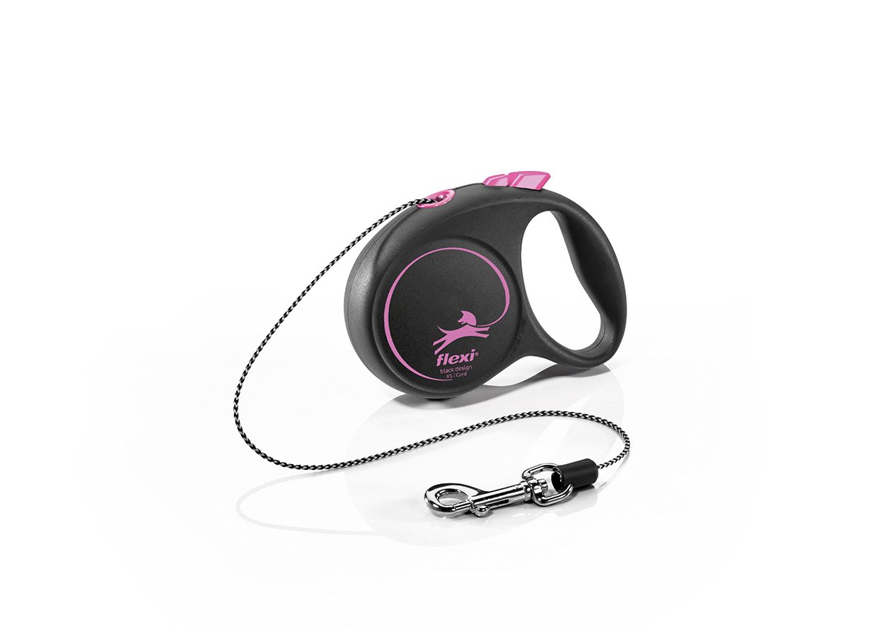 Flexi Рулетка -повідець Black Design XS трос 3м8кг рожевий