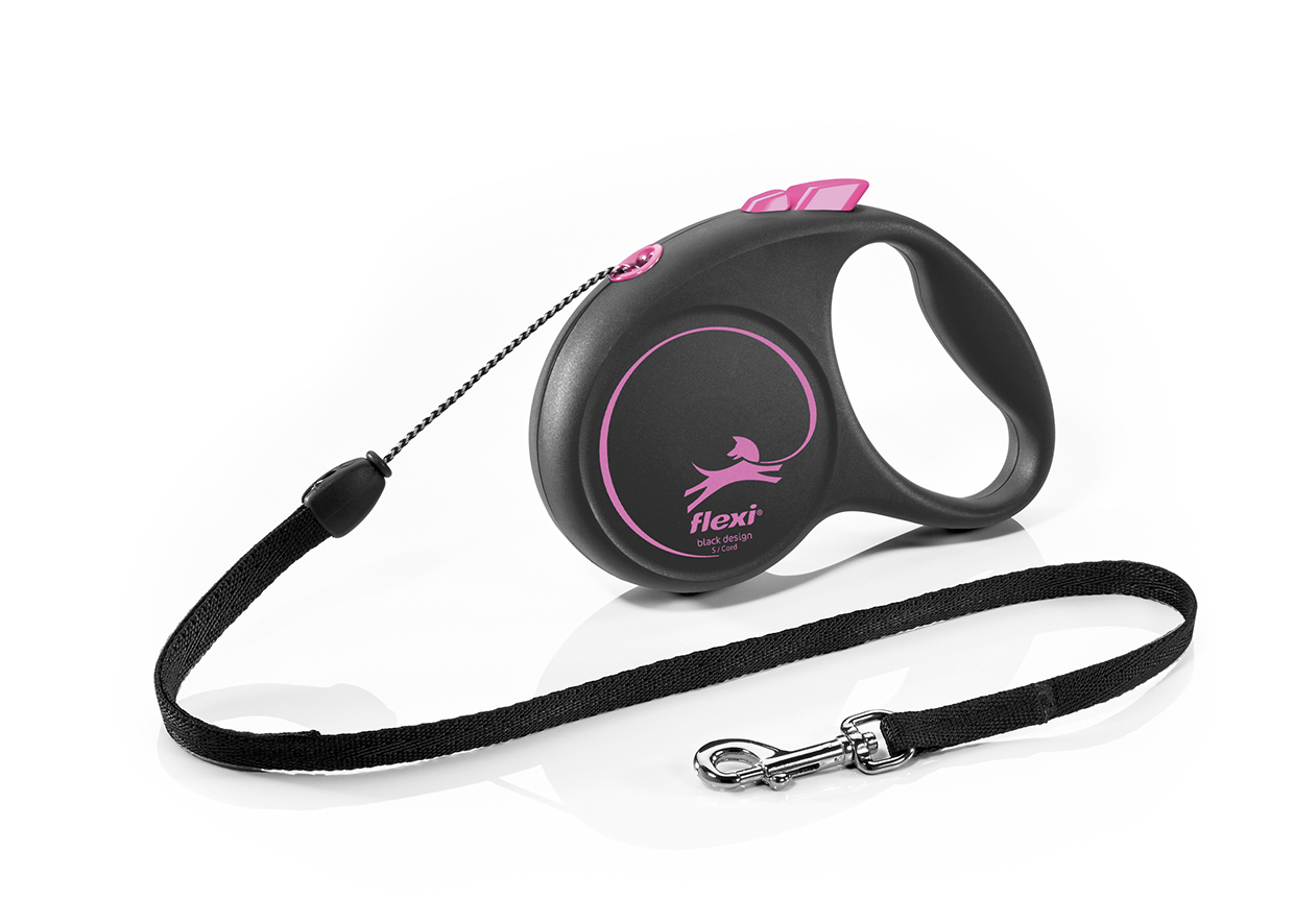 Flexi Повідець-рулетка Black Design трос S (5 м, до 12 кг)рожевий