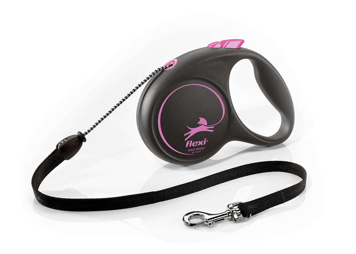 Flexi Рулетка-повідець Black Design М трос 5м/20кг рожевий