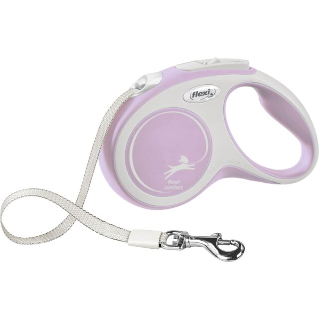 Flexi Рулетка-повідець New Comfort S стрічка 5м/15кг бузковий