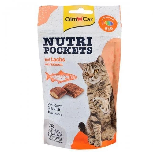 Gim Cat Покест ласощи для котів 60 г лосось крекери з омега