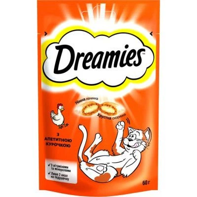 Смаколики для котів Dreamies з куркою 60 гр