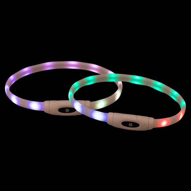 Trixie нашийник що світиться з USB силікон різнокольоровий XS-XL 65 СМ 16ММ