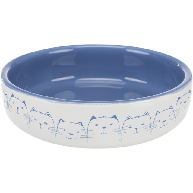 Миска Trixie для котів коротконосих порід керамічна синя/біла 15см 0.3л арт.24770