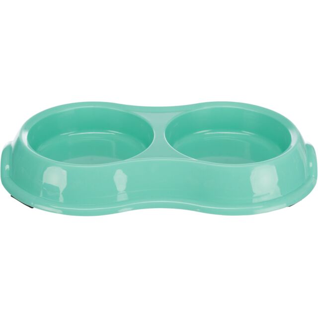 Миска Trixie для собак подвійна пластик 2*0.2л d=11cм 26*4*14см