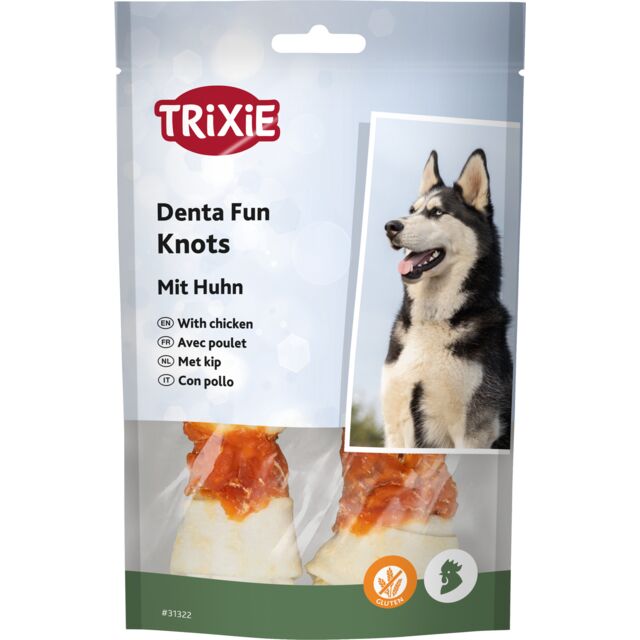 Trixie Denta Fun кісточка для чищення зубів з куркою натуральна шкіра 70 гр