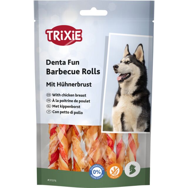 Паличка Trixie для чищення зубів Denta Fun натуральна шкіра 12см 80г 10шт/упак арт.31376