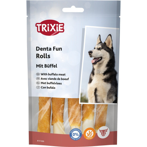 Паличка Trixie жувальна Denta Fun з м'ясом буйвола натуральна шкіра 12см 270г 5шт/упак арт.31388