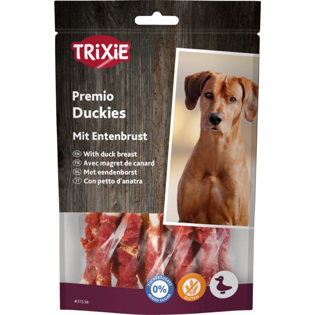 Лакомство д/собак Trixie Premio Duckies кальц.кост 100g утка