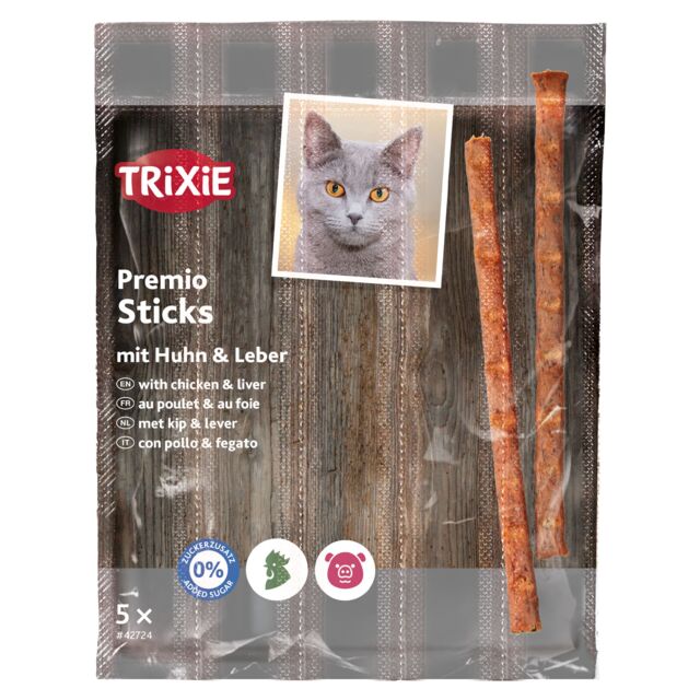 Ласощі Trixie для котів Преміо "Quadro-Sticks" палички домашня птиця/печінка 5г