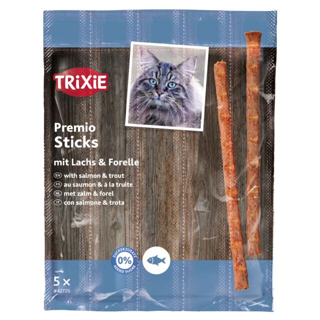 Ласощі Trixie для котів Преміо "Quadro-Sticks" палички лосось/форель 5г