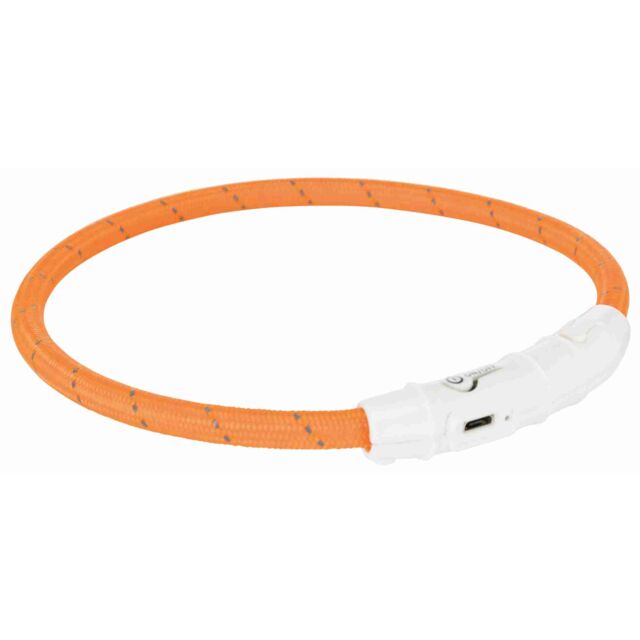 Ошейник светящийся с USB оранжевый M-L 45см / 7мм