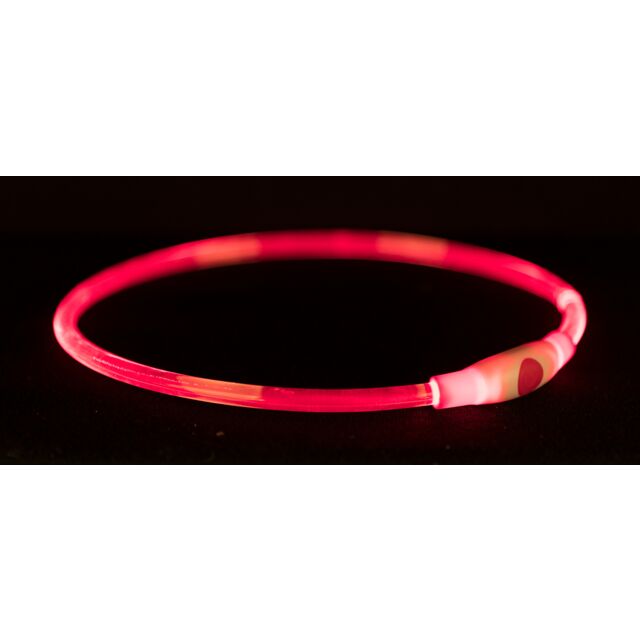 Нашийник Trixie Flash Light Ring USB для собак мигаючий силіконовий червоний розмір S–M 40 см/8 мм арт.12662