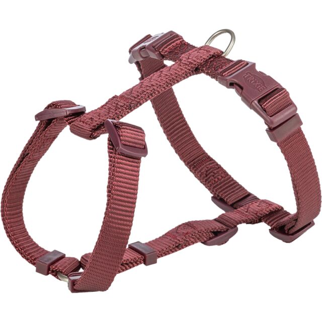 Шлея Trixie Premium H-harness для собак XS–S 30–44 см 10 мм бордова арт 203231