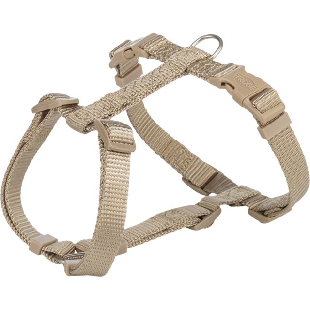 Шлея Trixie Premium H-harness для собак S–M 42–60 см 15 мм пісочна арт 203336