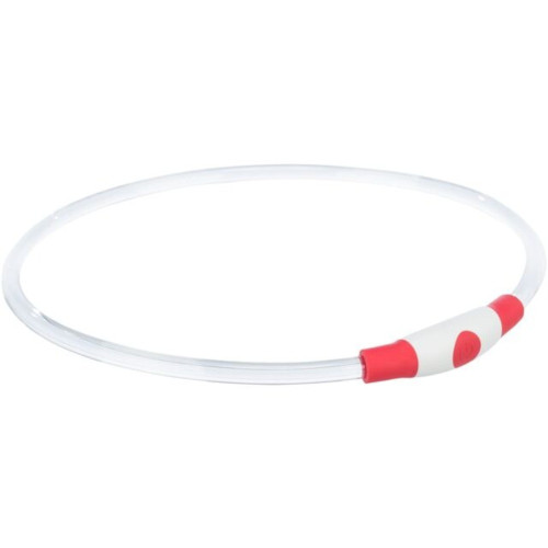 Нашийник Trixie Flash Light Ring USB для собак мигаючий силіконовий червоний розмір L–XL 65 см/8 мм арт.12663