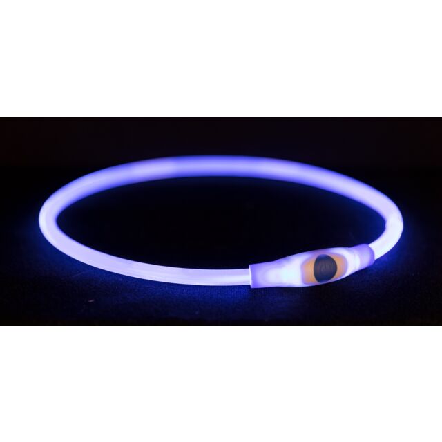 Нашийник Trixie Flash Light Ring USB для собак мигаючий силіконовий синій розмір L–XL 65 см/8 мм арт.12665