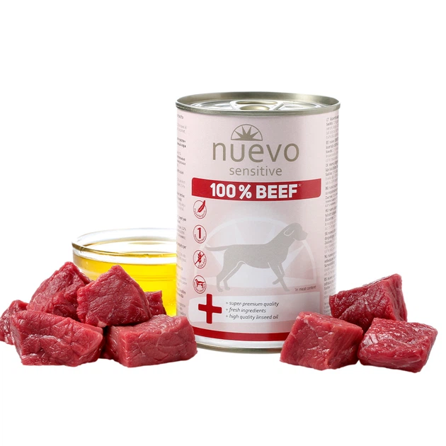 Корм конс. NUEVO SENSITIVE 3 яловичиною, для собак з чутливим травленням, 400г