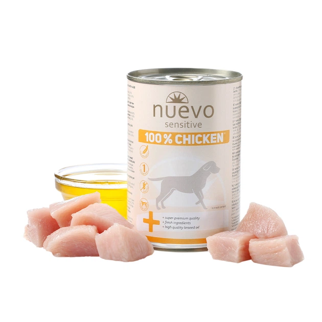 Корм конс. NUEVO SENSITIVE з куркою, для собак з чутливим травлениям, 400г