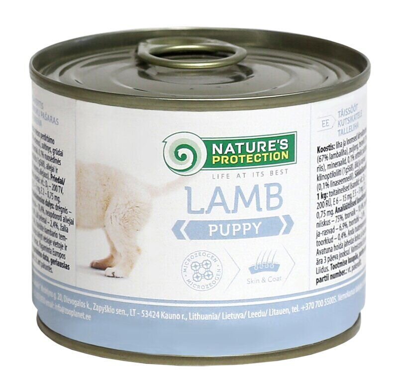Natures Protection щенок ягненок 400 гр консервы