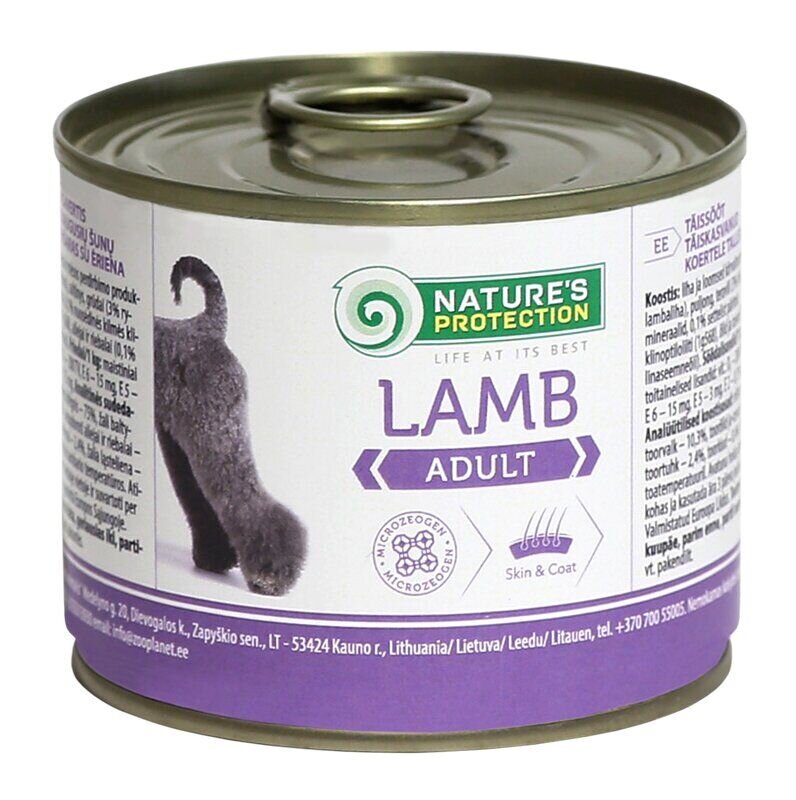 Natures Protection влажный корм для взрослых собак всех пород с ягненком 400 гр