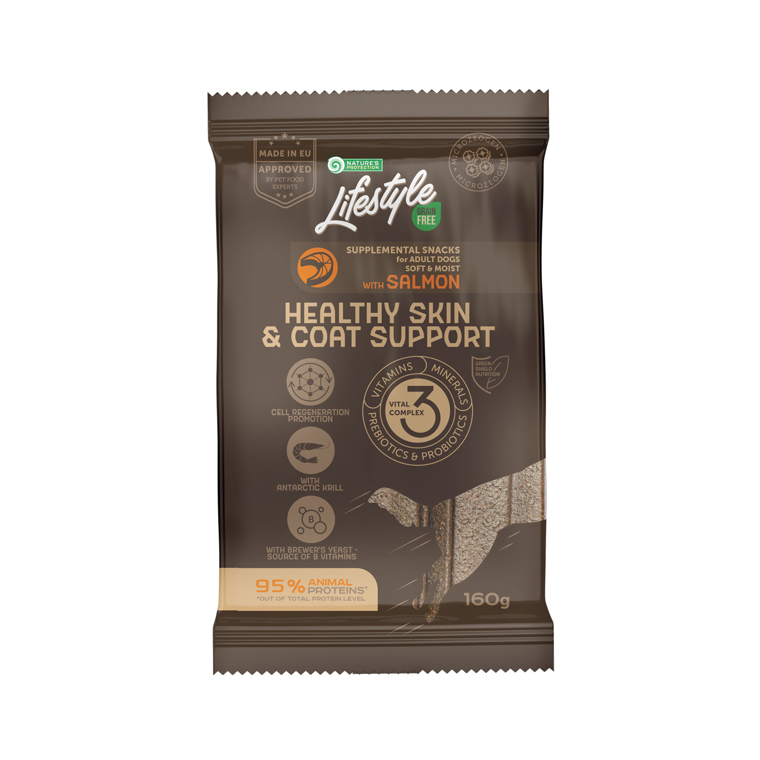 Natures Protection лакомства с лососем для собак всех пород 160 гр