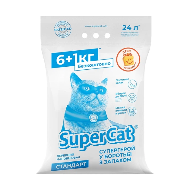 Наполнитель SuperCat стандарт 6 +1кг синій