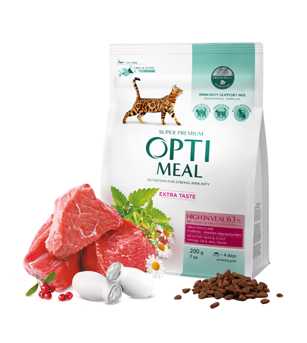 OPTIMEAL корм Д/Котів ТЕЛЯТИНА 200 гр