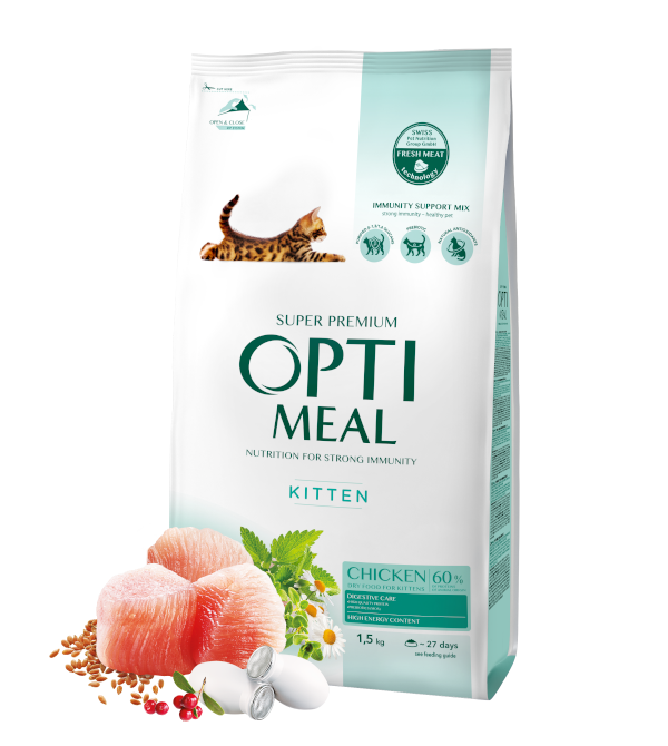 Optimeal для кошенят 1.5 кг курка