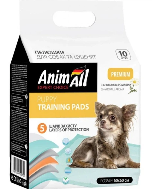 Animall пеленки ромашкой для собак 10шт 60*60см