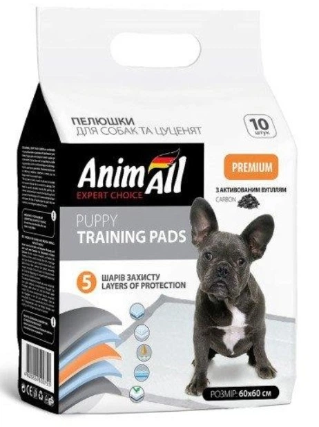Animall пеленки с углем для собак 10шт 60*60см
