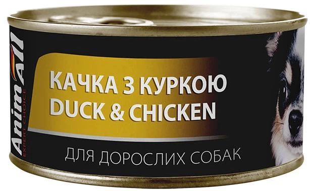 Анималл вологий корм для собак Качка з Куркой в ніжному желе 85г
