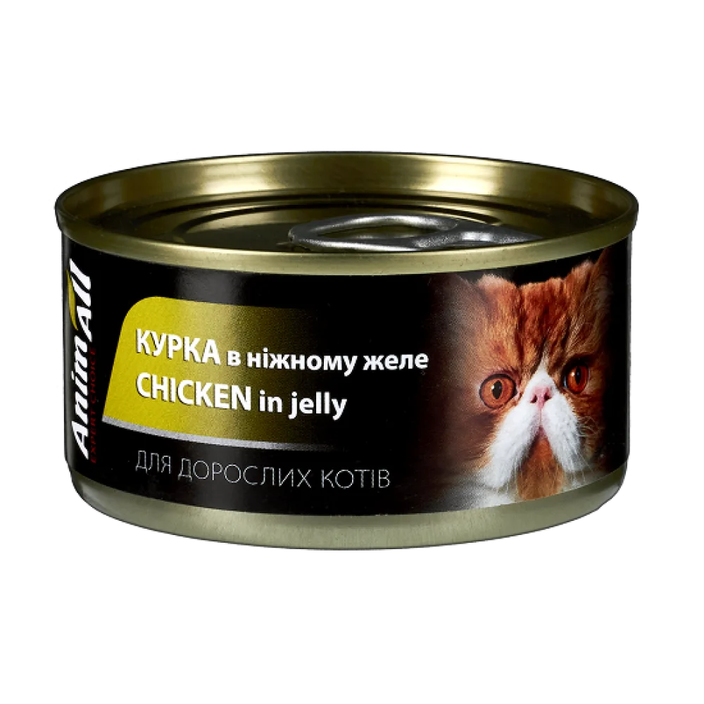 Анималл вологий корм для котів Курка в ніжному желе 85г