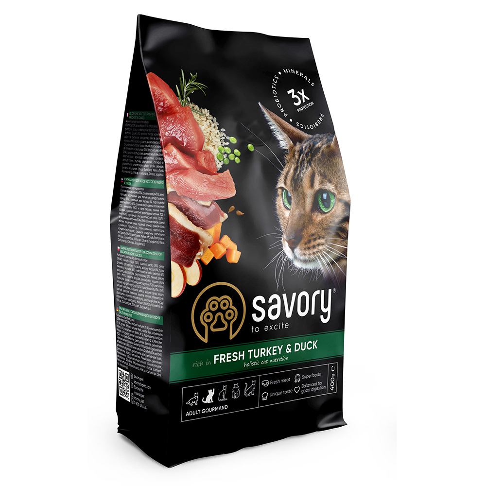 Savory Adult Cat Gourmand Fresh Turkey and Duck 0,4kg
