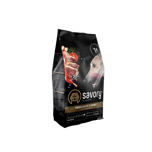 Savory Adult All Breeds rich in Fresh Duck and Rabbit 3 kg