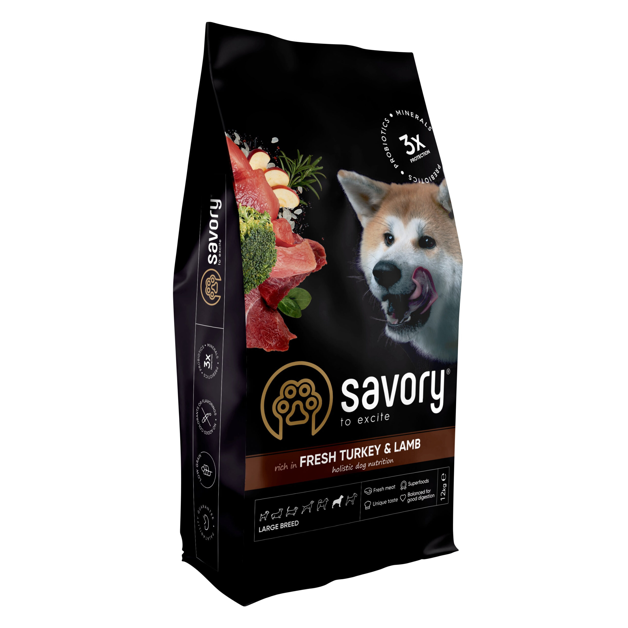 Savory Large Breeds rich in Fresh Turkey and Lamb 12 kg