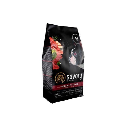 Savory Small Breed rich in Fresh Turkey and Lamb 1 kg