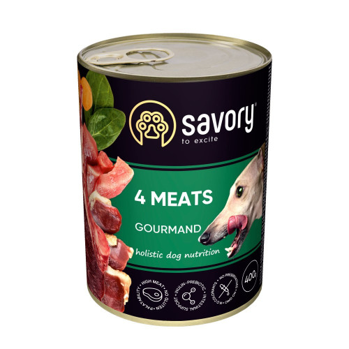 Savory Dog Gourmand 4 вида мяса k 400g