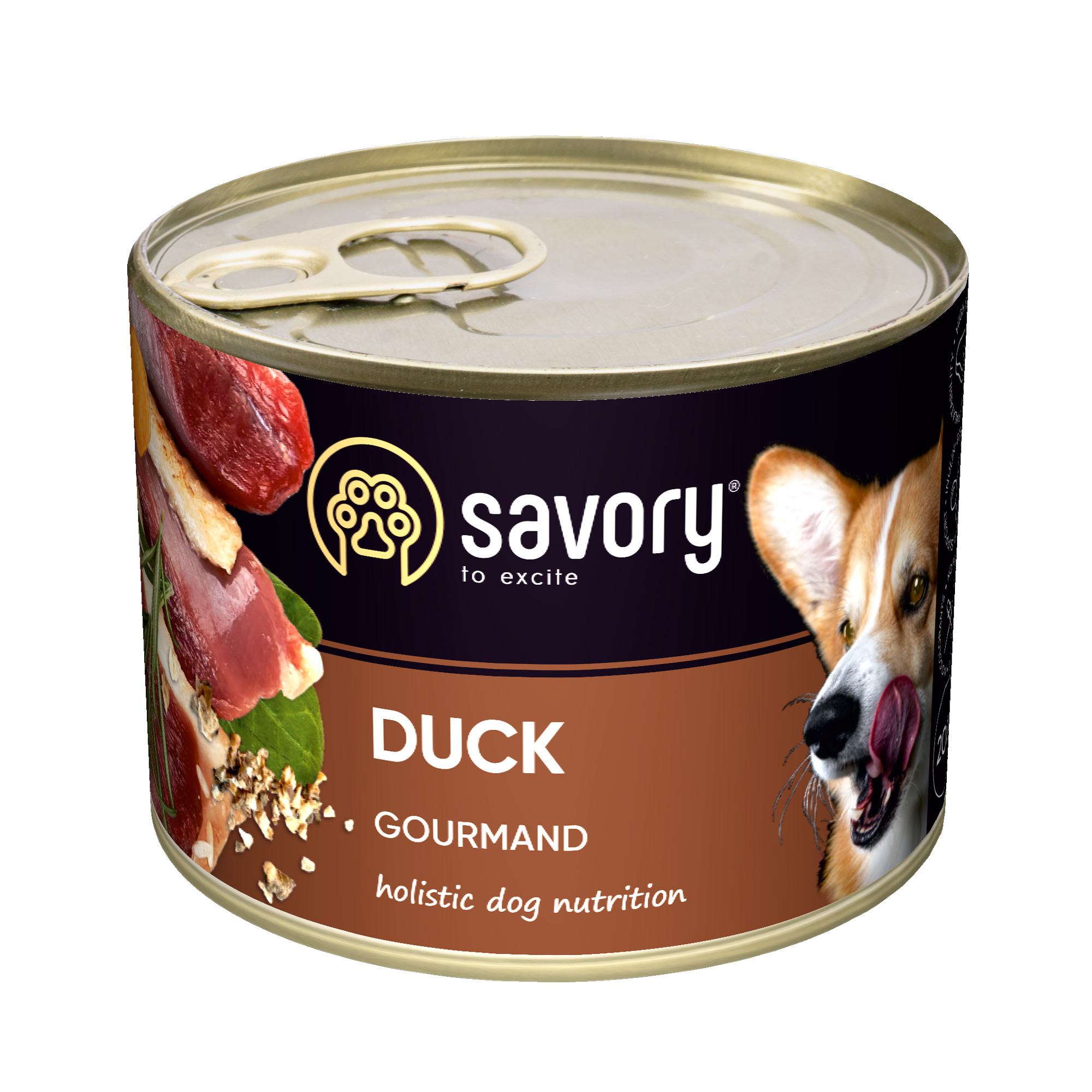 Savory Dog Gourmand качка банка 200g