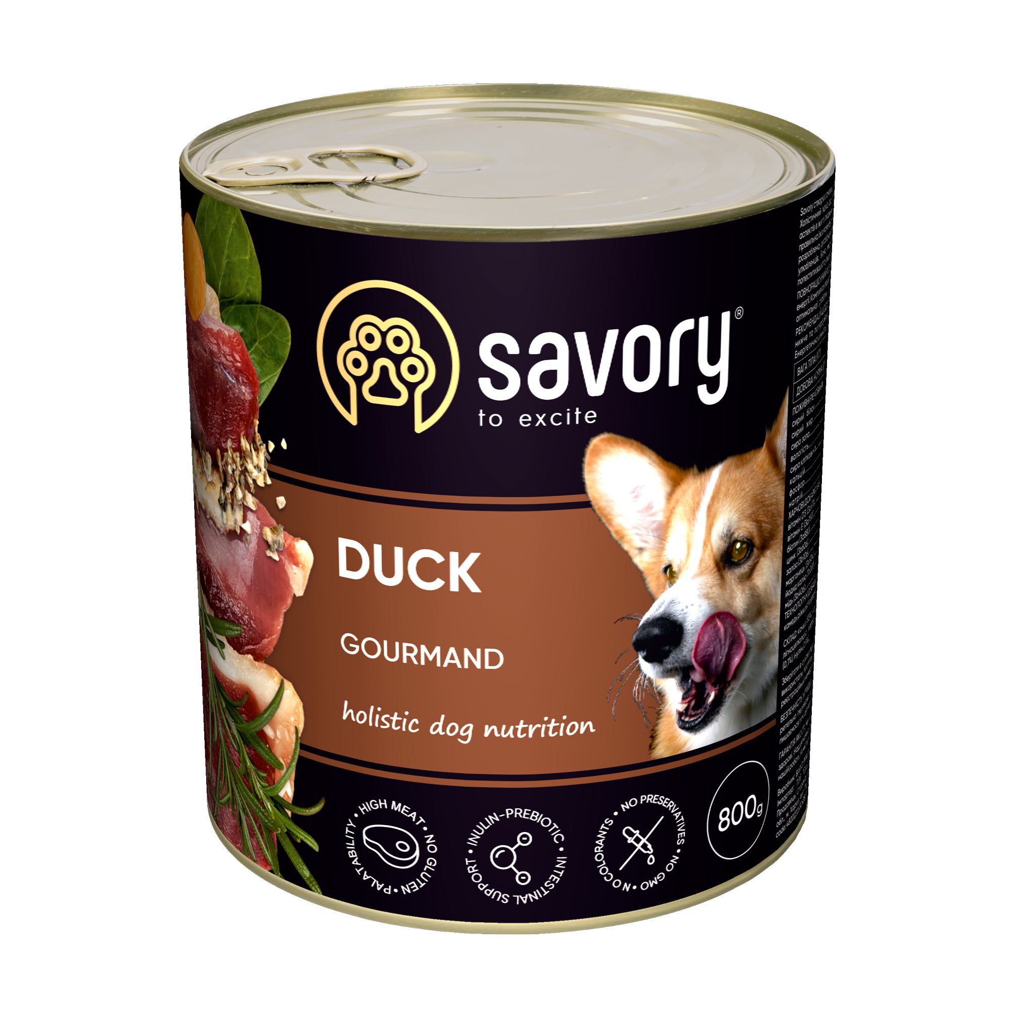 Savory Dog Gourmand утка k 800g
