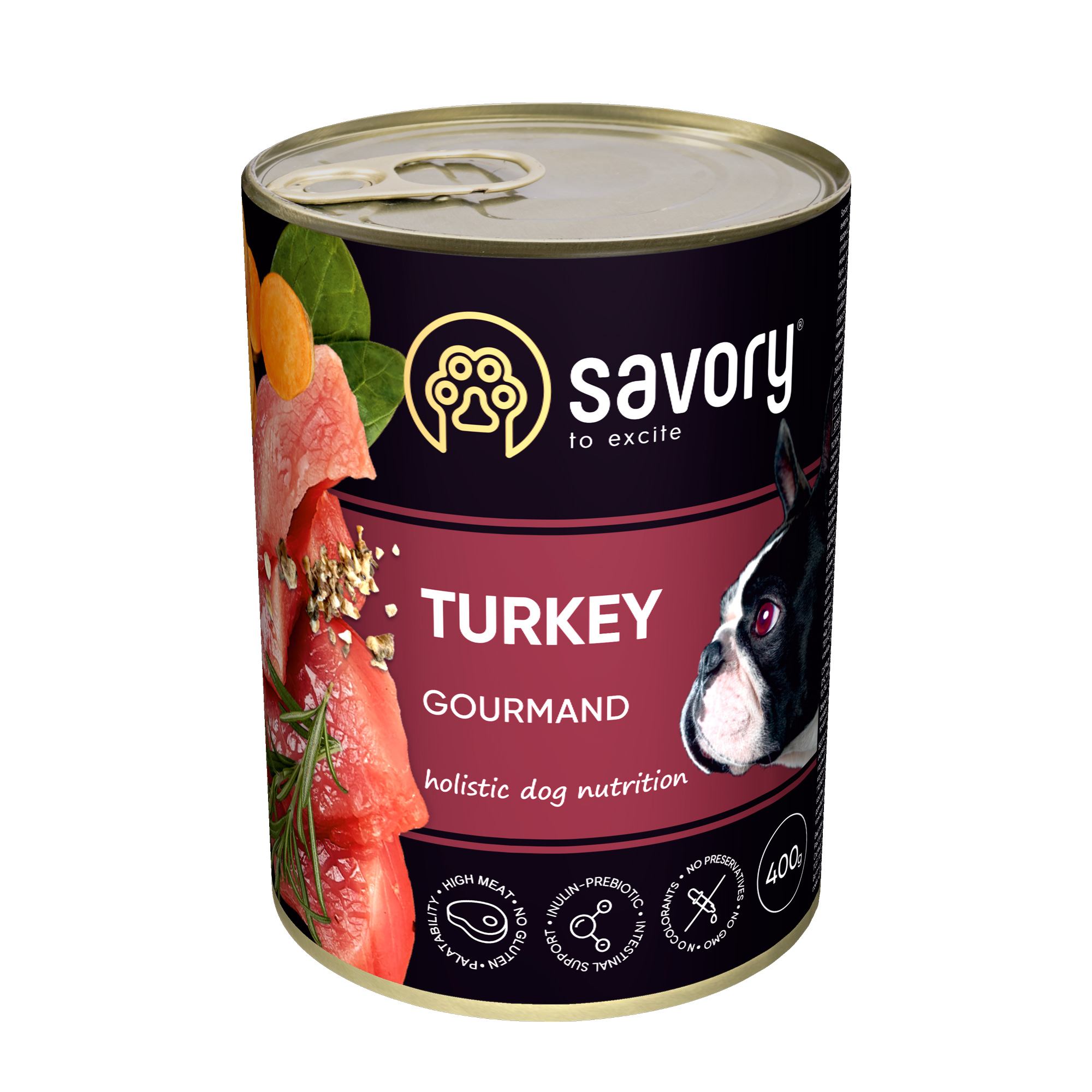 Savory Dog Gourmand индейка k 400g
