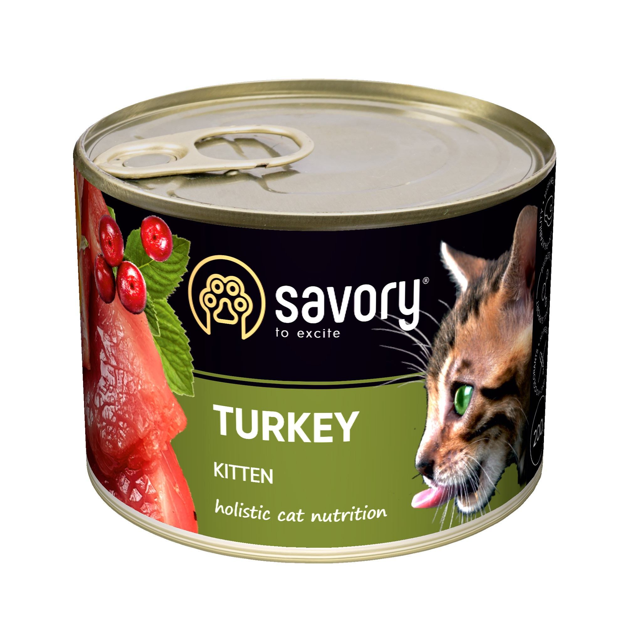 Savory Cat Kitten індичка банка 200g