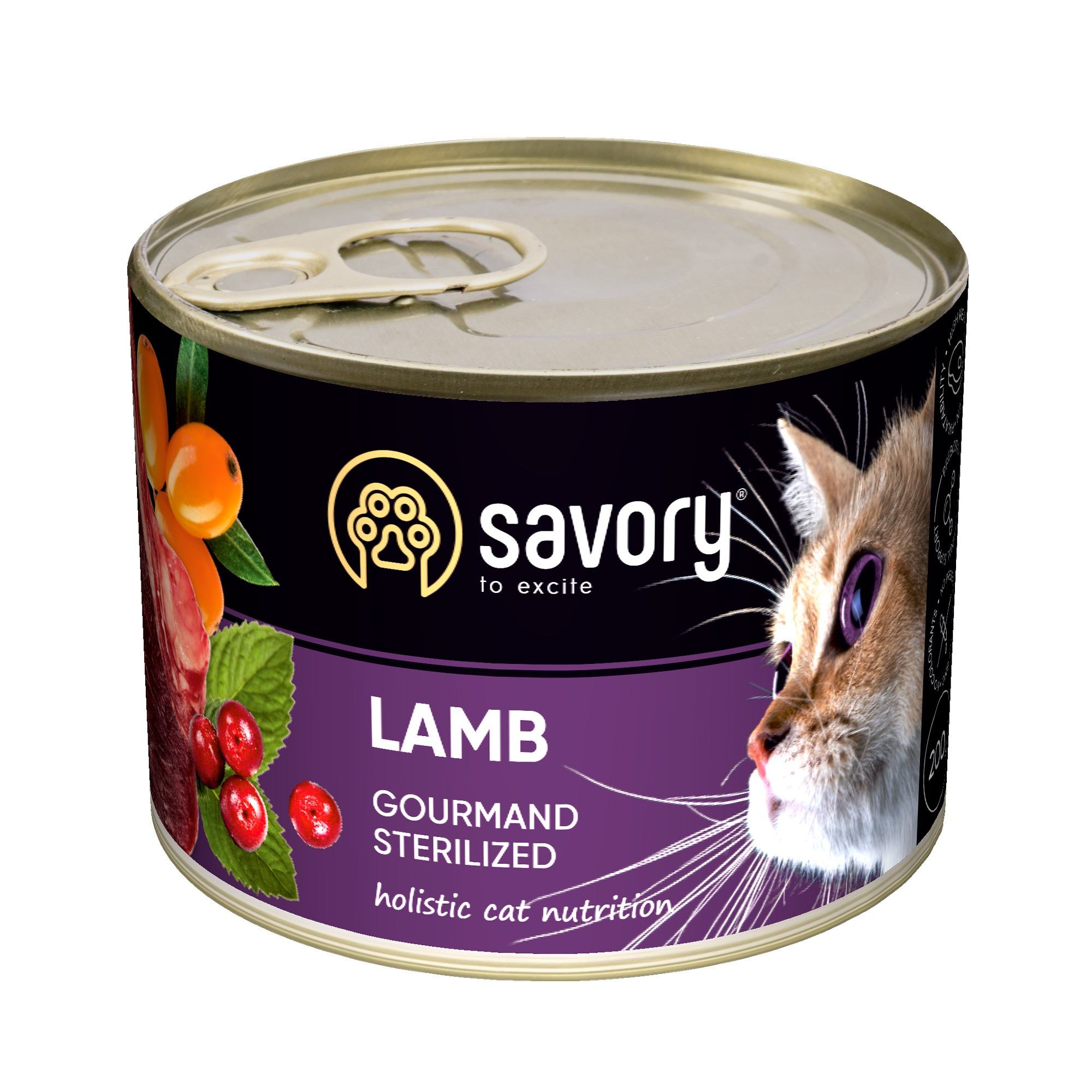 Savory Cat Can Adult Sterilised ягненок k 200g