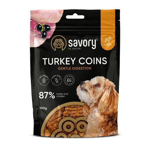 Savori джерки монетки для цуценят з індичкою 100 гр