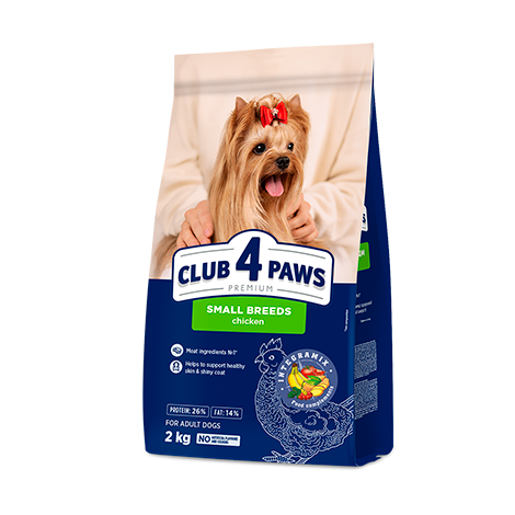CLUB 4 PAWS Преміум для малих порід. Повнораціонний сухий корм для дорослих собак, 0,9 кг