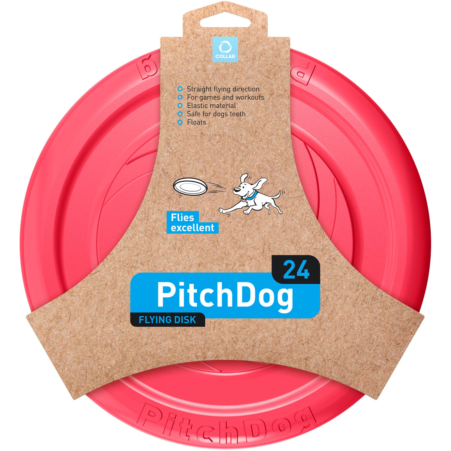 Ігрова тарілка для апортировки PitchDog, діаметр 24 см рожевий