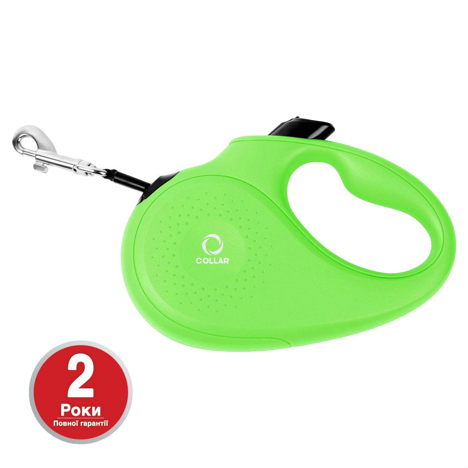Повідець-рулетка CoLLaR для собак, розмір M, 25 кг, 5 м, світловідбивна стрічка, салатовий